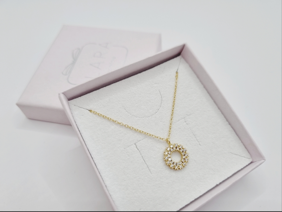 Two Row CZ Circle Necklace