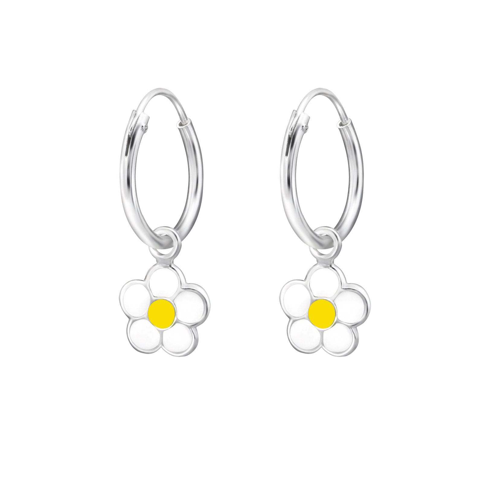 Daisy hoop earrings