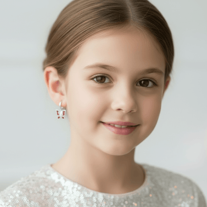 Pink Flutter Butterfly Hoop Earrings