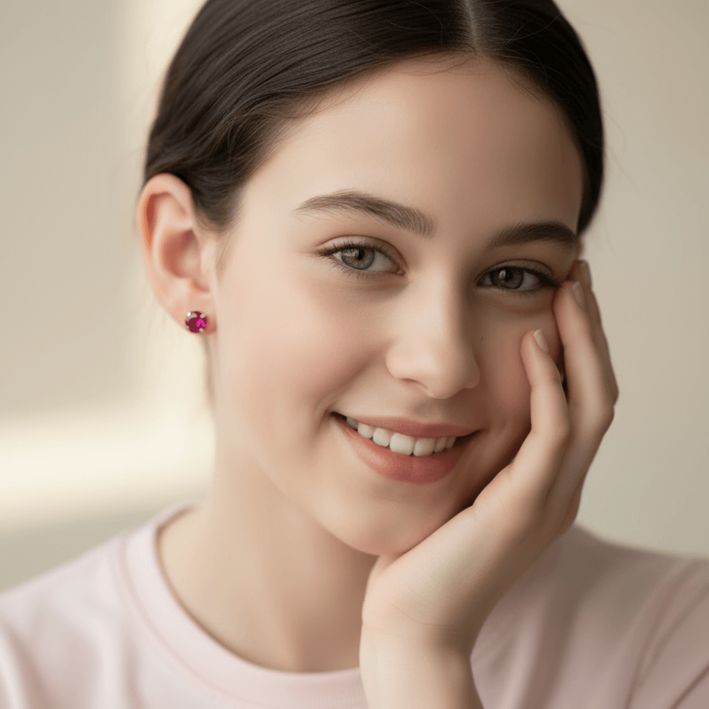 Ruby Glow Studs