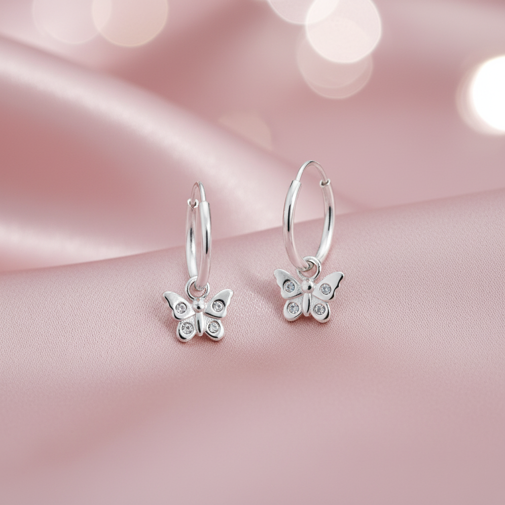 Butterfly Dangle Hoops