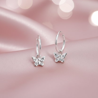 Butterfly Dangle Hoops