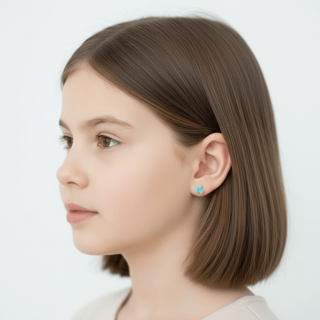 Turquoise Opal Trio Stud Earrings
