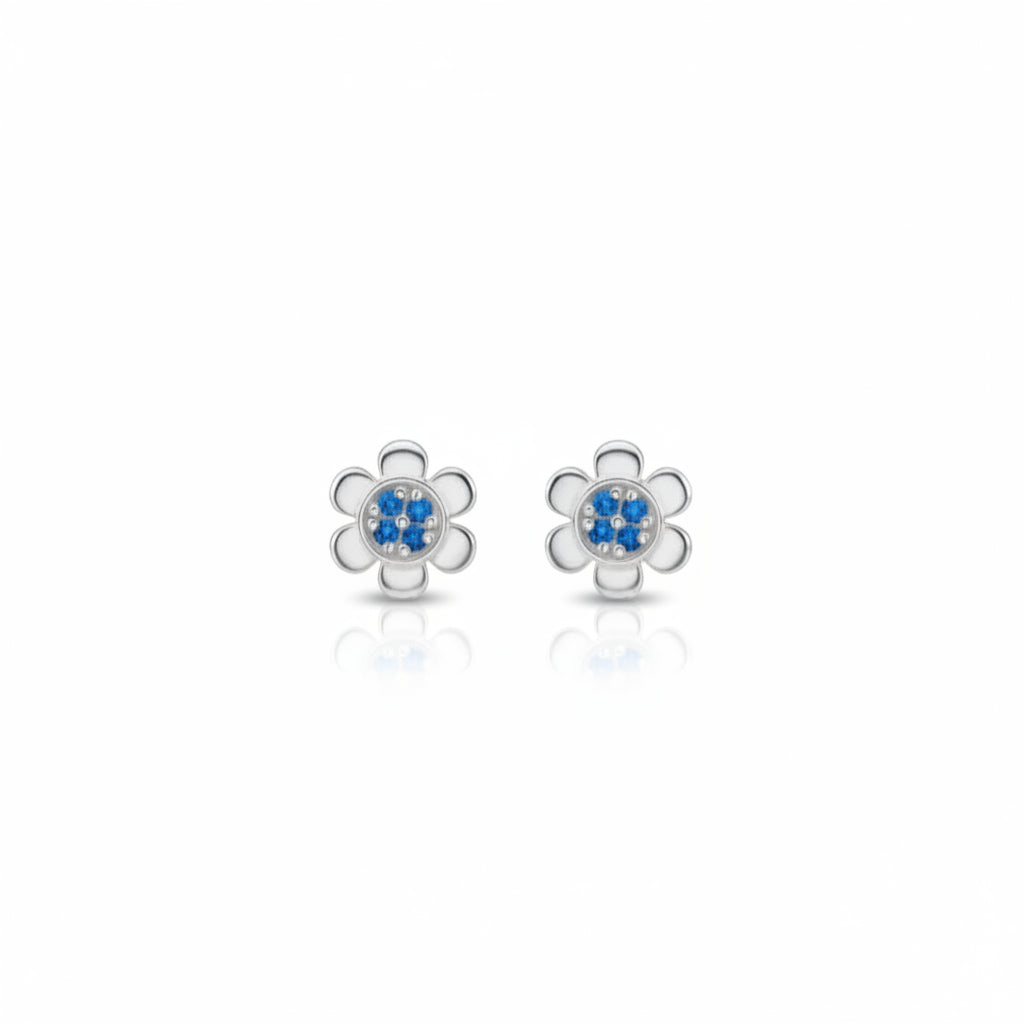 Sapphire Flower Studs