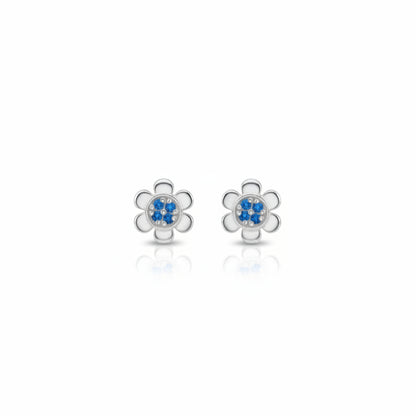 Sapphire Flower Studs