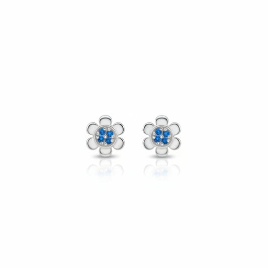 Sapphire Flower Studs