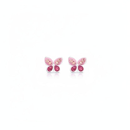 Pink Jewel Butterfly Studs