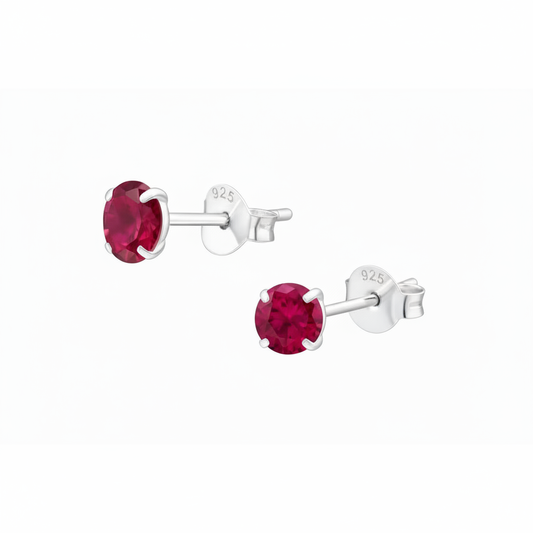 Ruby Glow Studs - Square